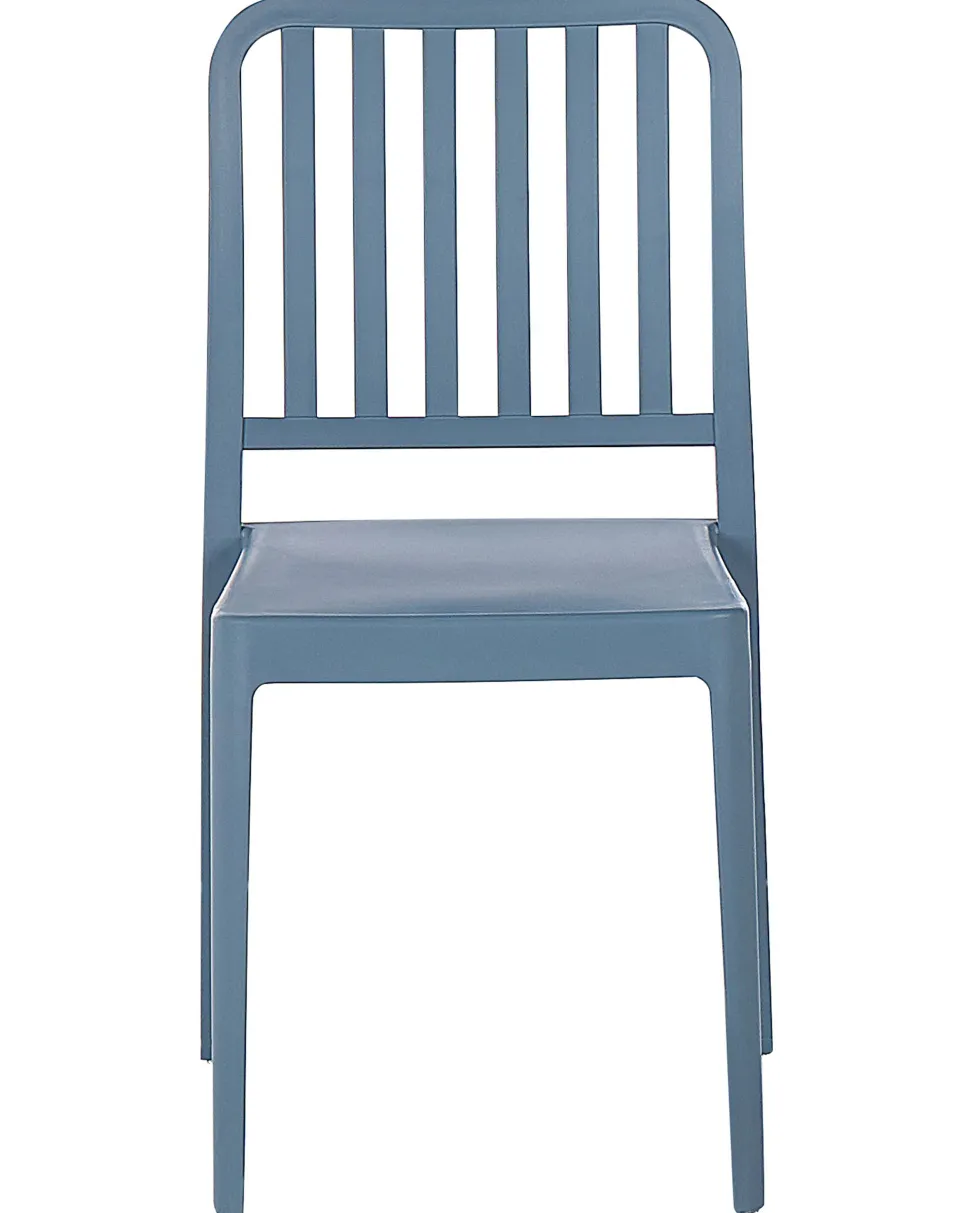 Gartenstuhl Kunststoff Blau 2Er Set Sersale