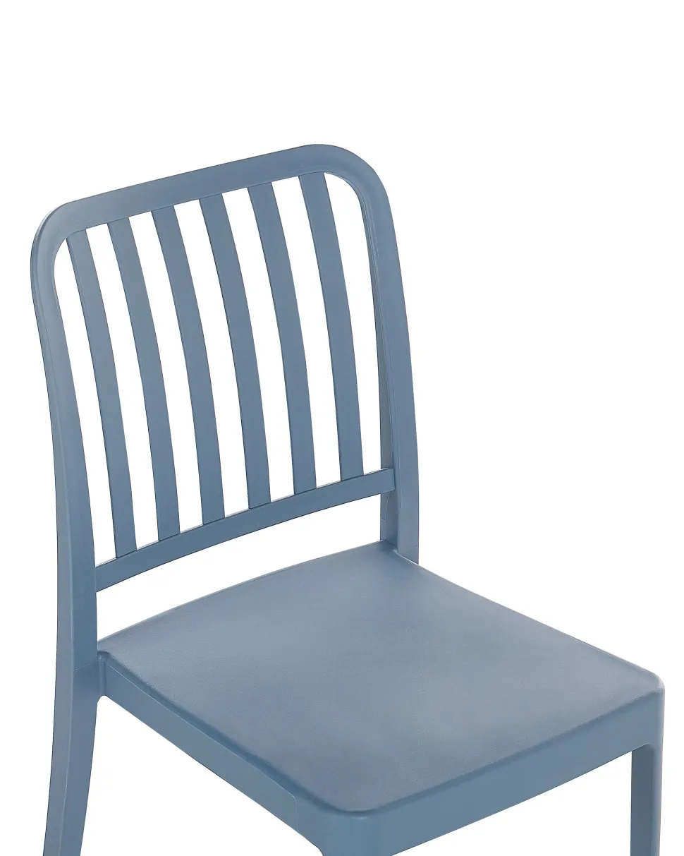 Gartenstuhl Kunststoff Blau 2Er Set Sersale