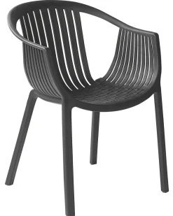 Gartenstuhl Kunststoff Schwarz 4Er Set Napoli