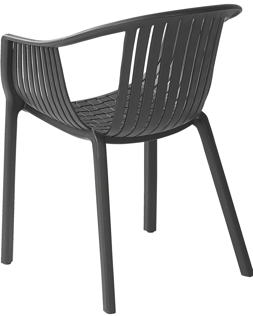 Gartenstuhl Kunststoff Schwarz 4Er Set Napoli