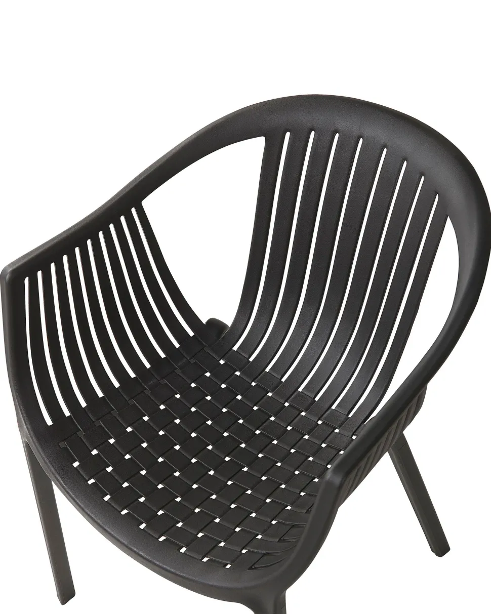 Gartenstuhl Kunststoff Schwarz 4Er Set Napoli