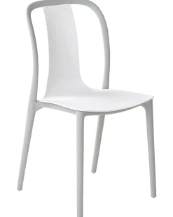 Gartenstuhl Kunststoff Weis / Grau 4Er Set Spezia