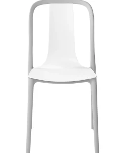 Gartenstuhl Kunststoff Weis / Grau 4Er Set Spezia