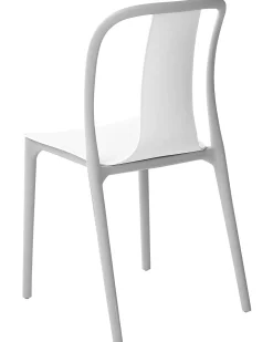 Gartenstuhl Kunststoff Weis / Grau 4Er Set Spezia