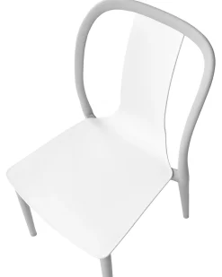Gartenstuhl Kunststoff Weis / Grau 4Er Set Spezia