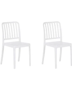 Gartenstuhl Kunststoff Weis 2Er Set Sersale