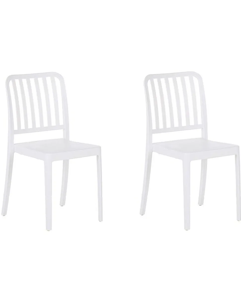 Gartenstuhl Kunststoff Weis 2Er Set Sersale