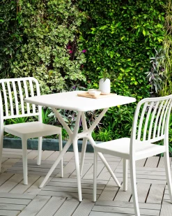 Gartenstuhl Kunststoff Weis 2Er Set Sersale