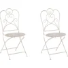 Gartenstuhl Metall Beige 2Er Set Klappbar Trieste