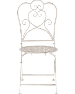 Gartenstuhl Metall Beige 2Er Set Klappbar Trieste