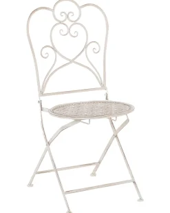 Gartenstuhl Metall Beige 2Er Set Klappbar Trieste