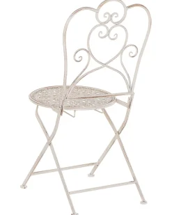 Gartenstuhl Metall Beige 2Er Set Klappbar Trieste
