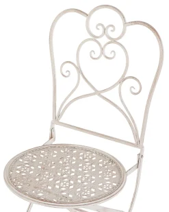 Gartenstuhl Metall Beige 2Er Set Klappbar Trieste