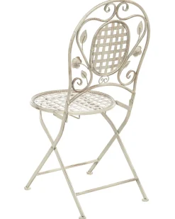 Gartenstuhl Metall Cremeweis 2Er Set Zusammenklappbar Bivio
