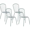Gartenstuhl Metall Hellblau 4Er Set Calvi