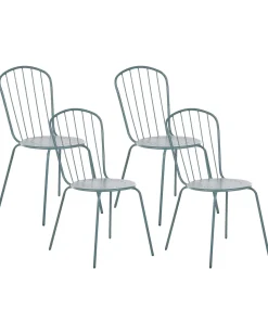 Gartenstuhl Metall Hellblau 4Er Set Calvi