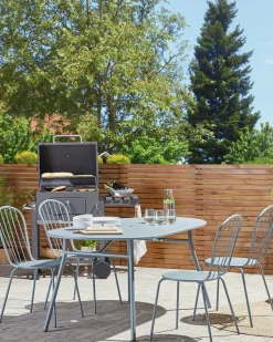 Gartenstuhl Metall Hellblau 4Er Set Calvi