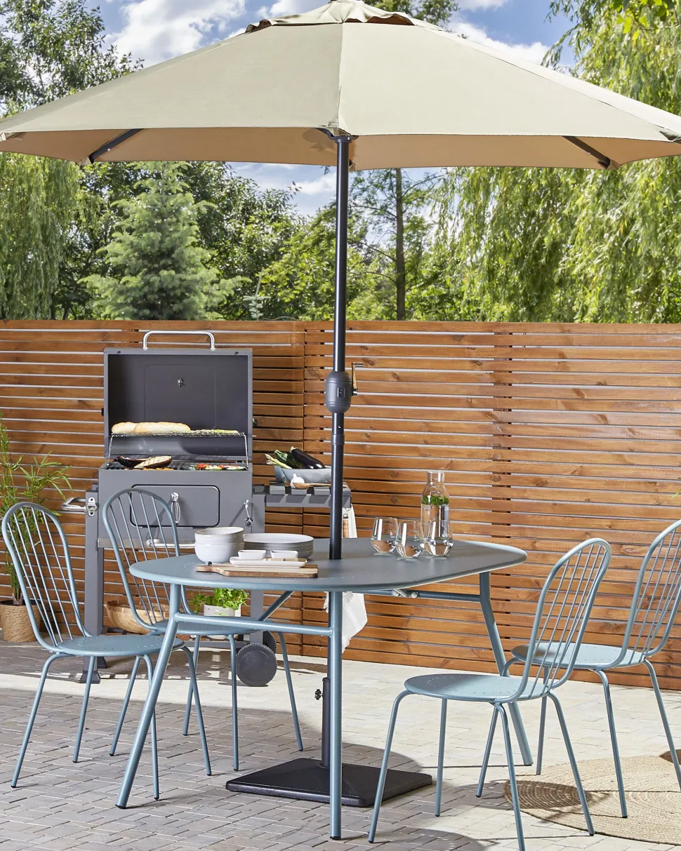 Gartenstuhl Metall Hellblau 4Er Set Calvi