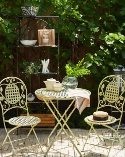 Gartenstuhl Metall Hellgrun 2Er Set Zusammenklappbar Bivio
