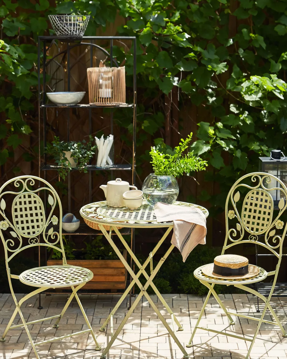 Gartenstuhl Metall Hellgrun 2Er Set Zusammenklappbar Bivio