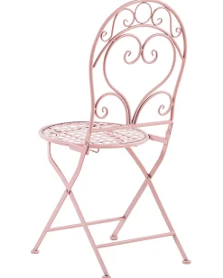Gartenstuhl Metall Rosa 2Er Set Zusammenklappbar Albinia