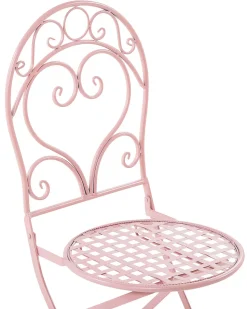 Gartenstuhl Metall Rosa 2Er Set Zusammenklappbar Albinia
