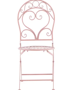 Gartenstuhl Metall Rosa 2Er Set Zusammenklappbar Albinia