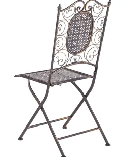 Gartenstuhl Metall Schwarz 2Er Set Zusammenklappbar Bormio