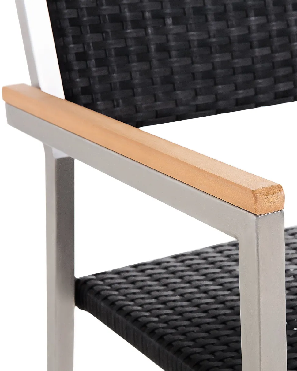 Gartenstuhl Rattan 2Er Set Edelstahl Grosseto