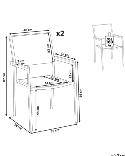 Gartenstuhl Rattan 2Er Set Edelstahl Grosseto
