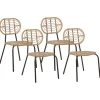 Gartenstuhl Rattan Naturlich 4Er Set Pratello