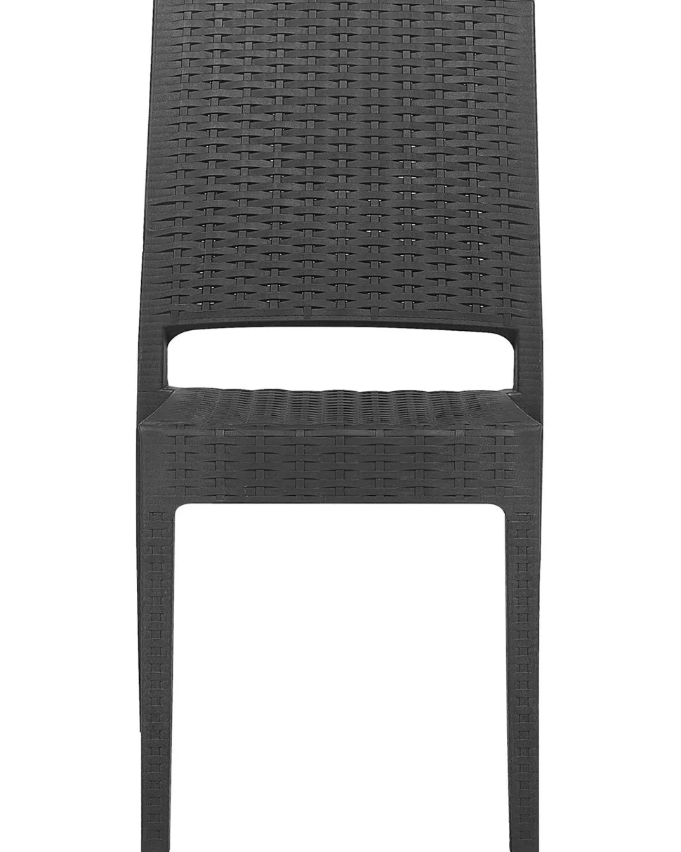 Gartenstuhl Rattanoptik Graphitgrau 4Er Set Fossano