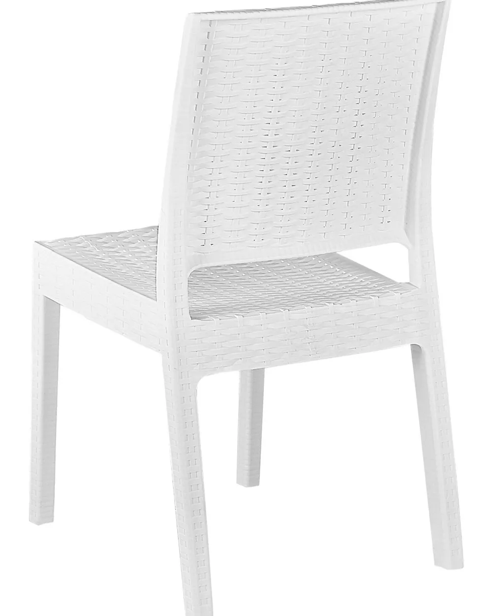 Gartenstuhl Rattanoptik Weis 2Er Set Fossano