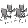 Gartenstuhl Stahl Schwarz Klappbar 4Er Set Livo