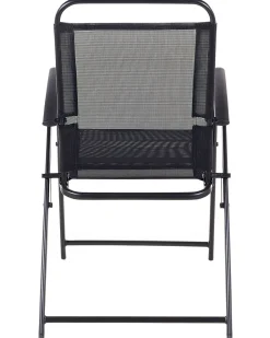 Gartenstuhl Stahl Schwarz Klappbar 4Er Set Livo