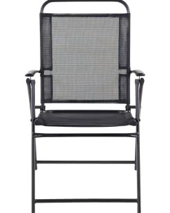 Gartenstuhl Stahl Schwarz Klappbar 4Er Set Livo