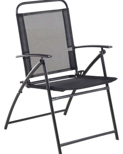 Gartenstuhl Stahl Schwarz Klappbar 4Er Set Livo