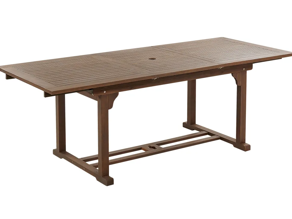 Gartentisch Akazienholz Dunkelbraun 160 / 220 X 90 Cm Ausziehbar Amantea