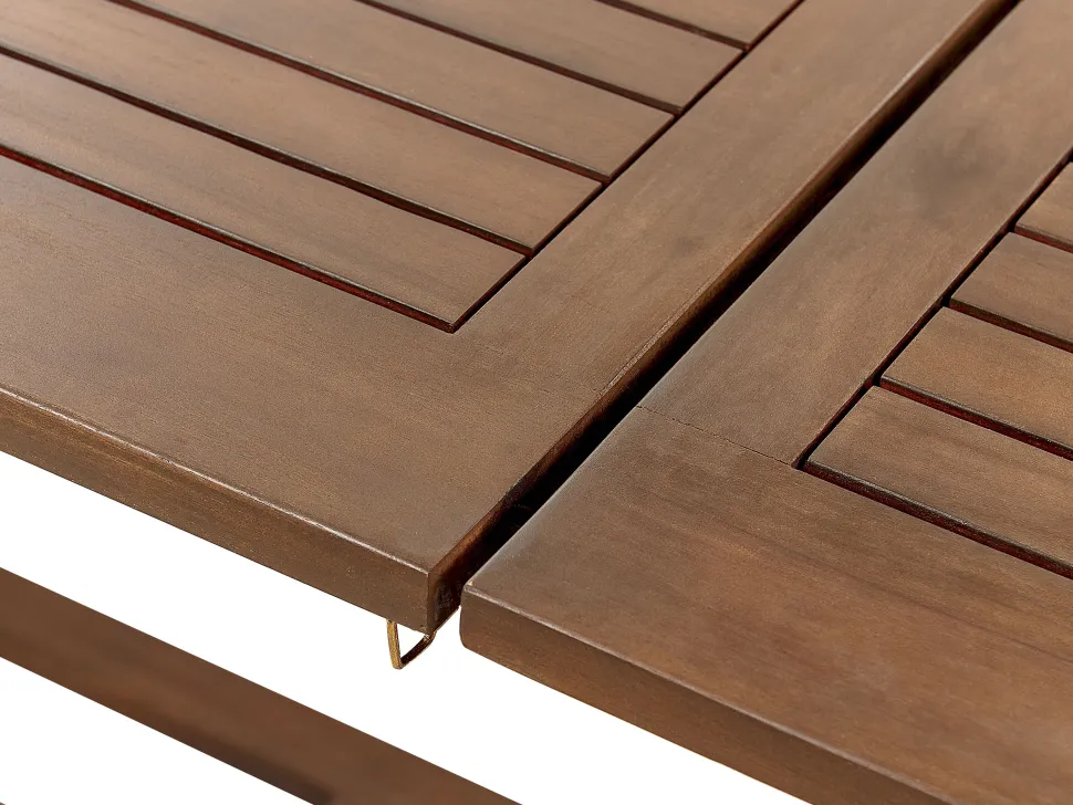 Gartentisch Akazienholz Dunkelbraun 160 / 220 X 90 Cm Ausziehbar Amantea