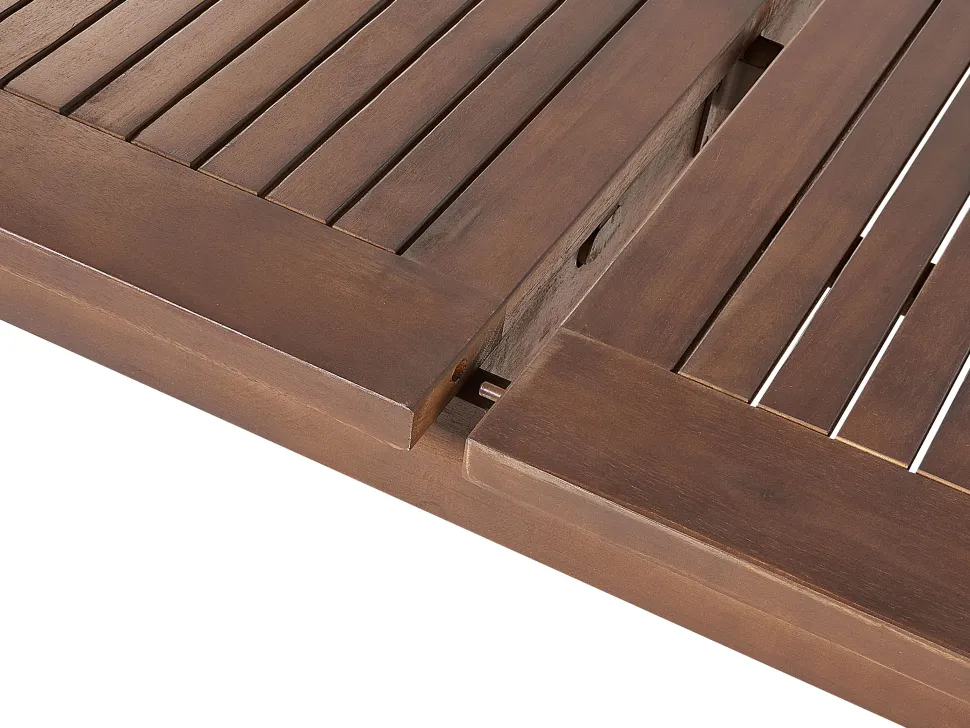 Gartentisch Akazienholz Dunkelbraun 180 / 240 X 100 Cm Ausziehbar Cesana