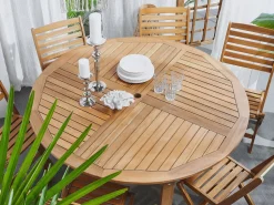 Gartentisch Akazienholz Hellbraun 150 Cm Tolve