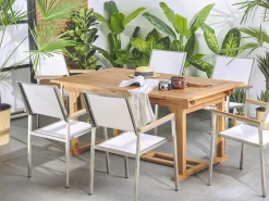 Gartentisch Akazienholz Hellbraun 160 / 220 X 90 Cm Ausziehbar Java