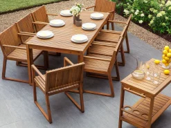 Gartentisch Akazienholz Hellbraun 180 X 90 Cm Sassari