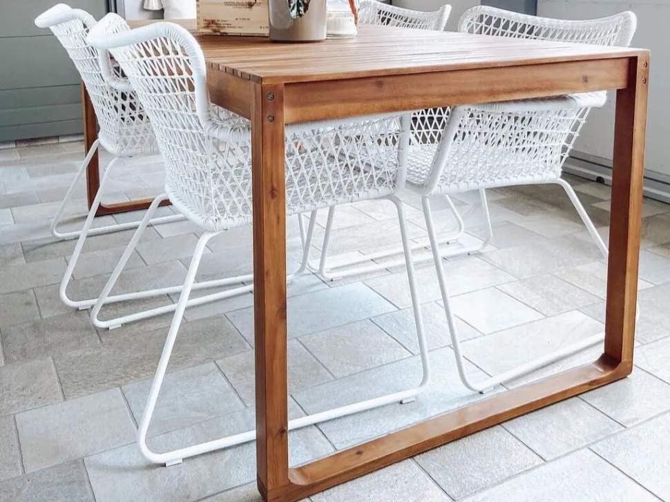 Gartentisch Akazienholz Hellbraun 180 X 90 Cm Sassari