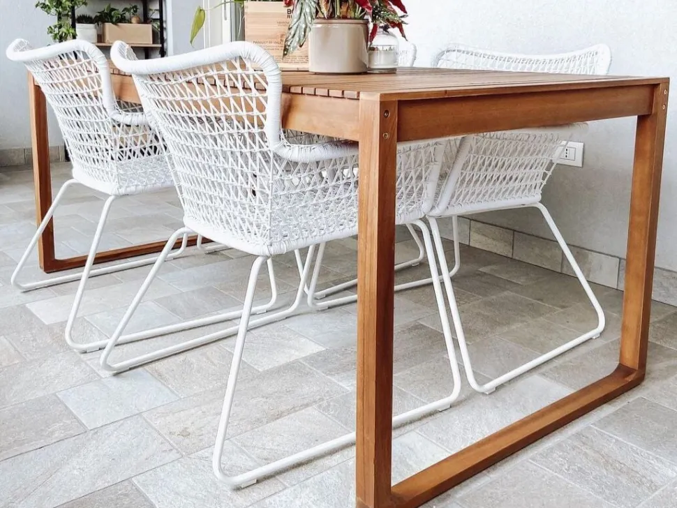 Gartentisch Akazienholz Hellbraun 180 X 90 Cm Sassari