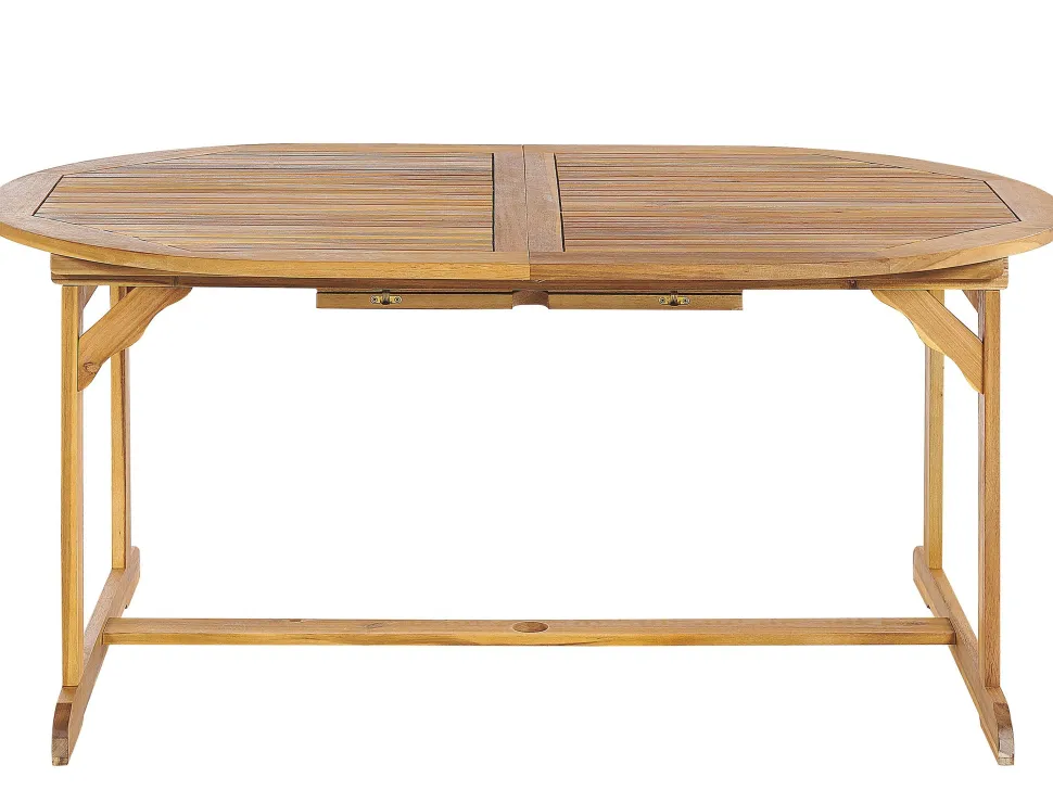 Gartentisch Akazienholz Hellbraun 160 / 220 X 100 Cm Ausziehbar Maui