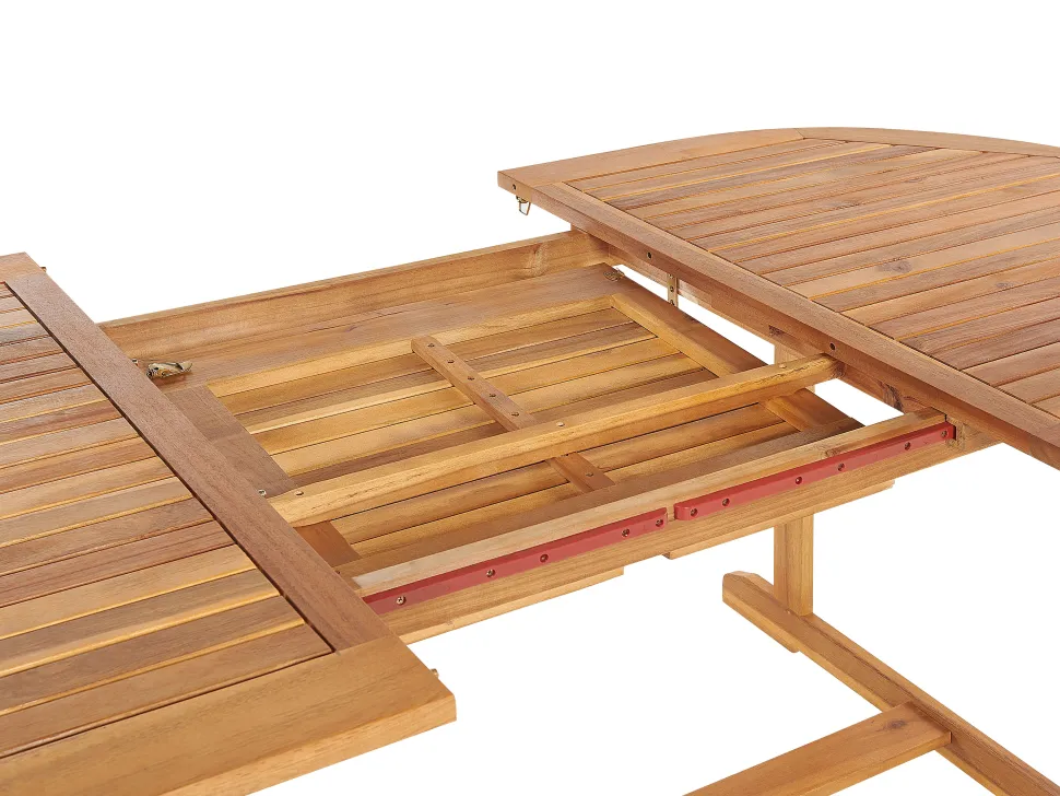 Gartentisch Akazienholz Hellbraun 160 / 220 X 100 Cm Ausziehbar Maui