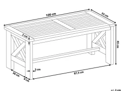 Gartentisch Akazienholz Weis 100 X 55 Cm Baltic
