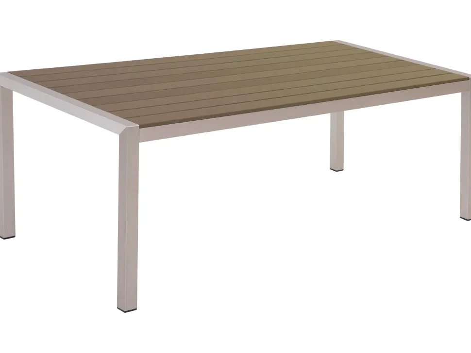 Gartentisch Aluminium Braun 180 X 90 Cm Vernio