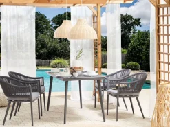 Gartentisch Aluminium Grau 140 X 80 Cm Mileto
